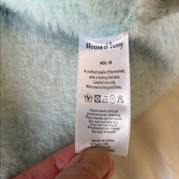 House of Sunny Light Blue Argyle V-Neck Sweater/ Sweater Vest - Picture 5 of 10